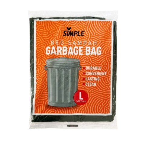 Simple Garbage Bag Black (L)10